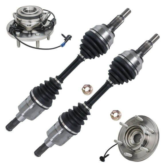 Detroit Axle - 4WD Front CV Axles Wheel Bearing Hubs for 2006-2010 Hummer H3, 2009-2010 H3T, CV Axle Drive Shafts Wheel Bearing Hubs Assembly Replacement