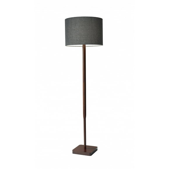 16" X 16" X 58.5" Walnut Wood Floor Lamp