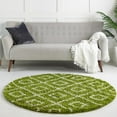 thumbnail image 4 of Unique Loom Trellis Shag Collection Area Rug - Ruth (7' 10" Round Green/Ivory), 4 of 10