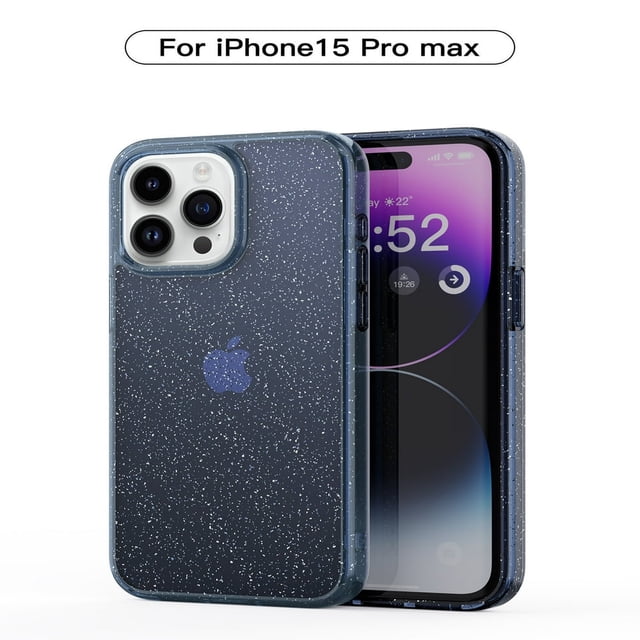 Suitable for 15 Case Glitter Clear Glitter Shockproof Protective Phone Cases Sparkle Bling Anti-Scratch Hard PC Back Soft