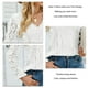 thumbnail image 4 of Camisa de Encaje para Mujer, Cuello en V, Manga Larga, Color Liso, Flor Bordada, Top Hueco, Camisa Elegante para Mujer, 4 of 5