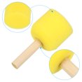 thumbnail image 4 of Uxcell Paint Sponges for Painting Round Painting Sponge Foam Brush Wooden Handle Yellow 2", 4 of 7
