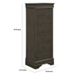 thumbnail image 5 of 6 Drawer Wooden Lingerie Chest With Pull Out Tray, Gray- Saltoro Sherpi, 5 of 5
