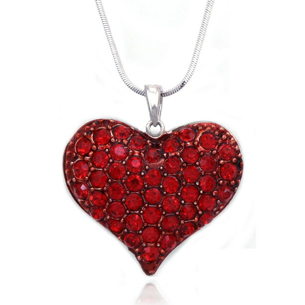 Cocojewelry Cocojewelry Small Heart Crystal Pave Pendant Necklace Valentine S Day Jewelry Gift Box Walmart Com Walmart Com