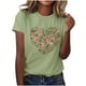 thumbnail image 1 of Primavera Top Mujeres de Moda de Cuello Redondo con Patrones de Corazón de Manga Corta Camiseta Top para Uso Diario Y de Fiesta, 1 of 5