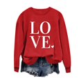 thumbnail image 2 of POROPL Women Sweatshirt Long Sleeve Crew Neck Sweatshirt Valentine's Day Hearts Printed Pullover Tops S, 2 of 4