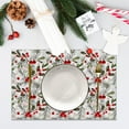 thumbnail image 5 of Christmas Place Mats Set of 6 Red Berries Christmas Tree Leaves Table Mat Holiday Home Kitchen Table Mat Decoration 12x18 Inch, 5 of 6