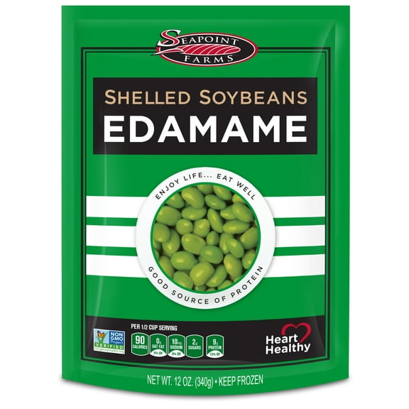 Seapoint Farms Edamame Shelled Soybeans, Net Content 12 oz (Frozen)