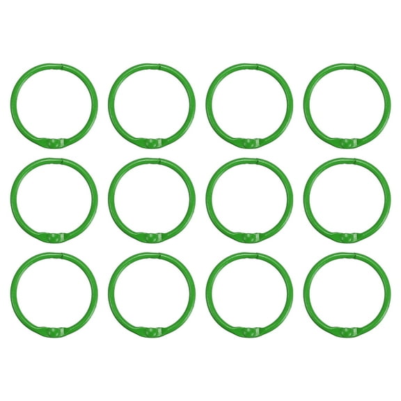 Uxcell 30mm Loose Leaf Binder Rings, 12Pack 2.2mm Metal Flash Card Book Binding Rings for Key Chain Card, Green