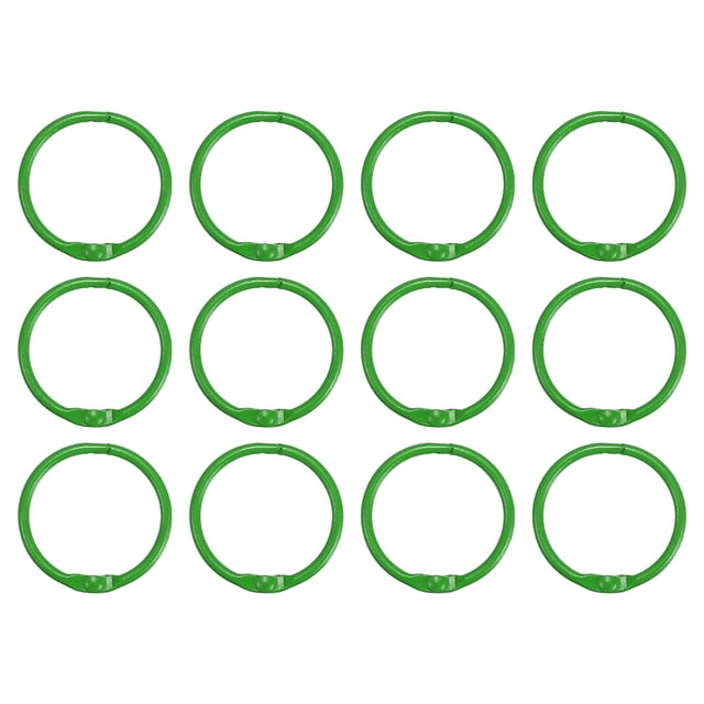 Unique Bargains 30mm Loose Leaf Binder Rings, 12Pack 2.2mm Metal Flash Card Book Binding Rings for Key Chain Card, Green