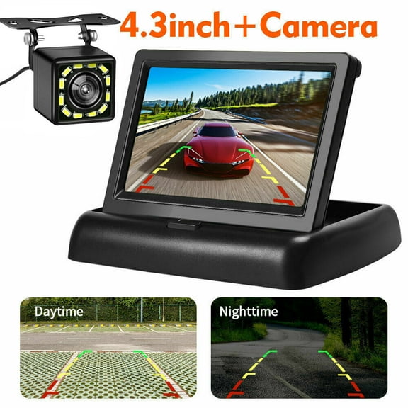4.3inch HD Monitor Car Backup Reverse Camera Rear View Parking License Plate System