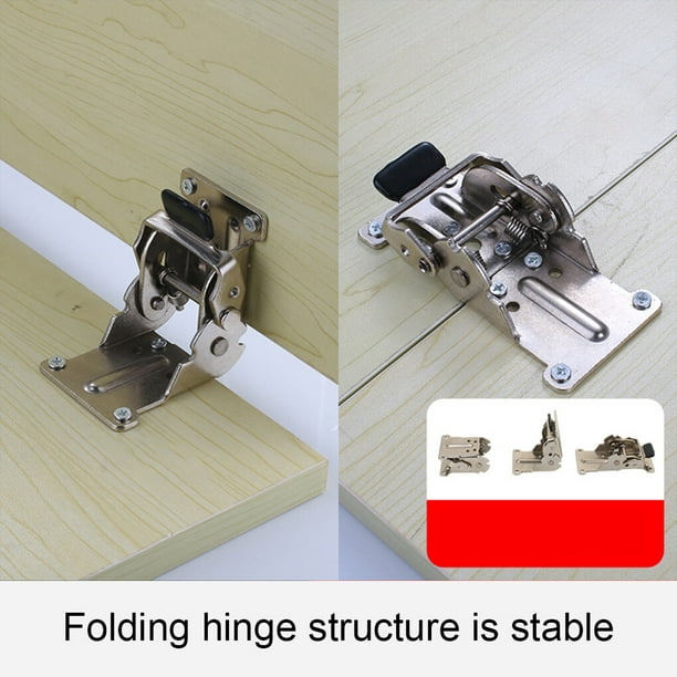 wolftale 90 Degrees Self-locking Hinge Hardware Accessories Foldable  Brackets Table Leg Connector Folding Hinges Extension Kitchen Silver