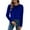 Blue, variant on Velvet Tops for Women Elegant Puff Long Sleeve Crew Neck Shirt Dressy Blouse Solid Casual Spring Winter Velvet Top