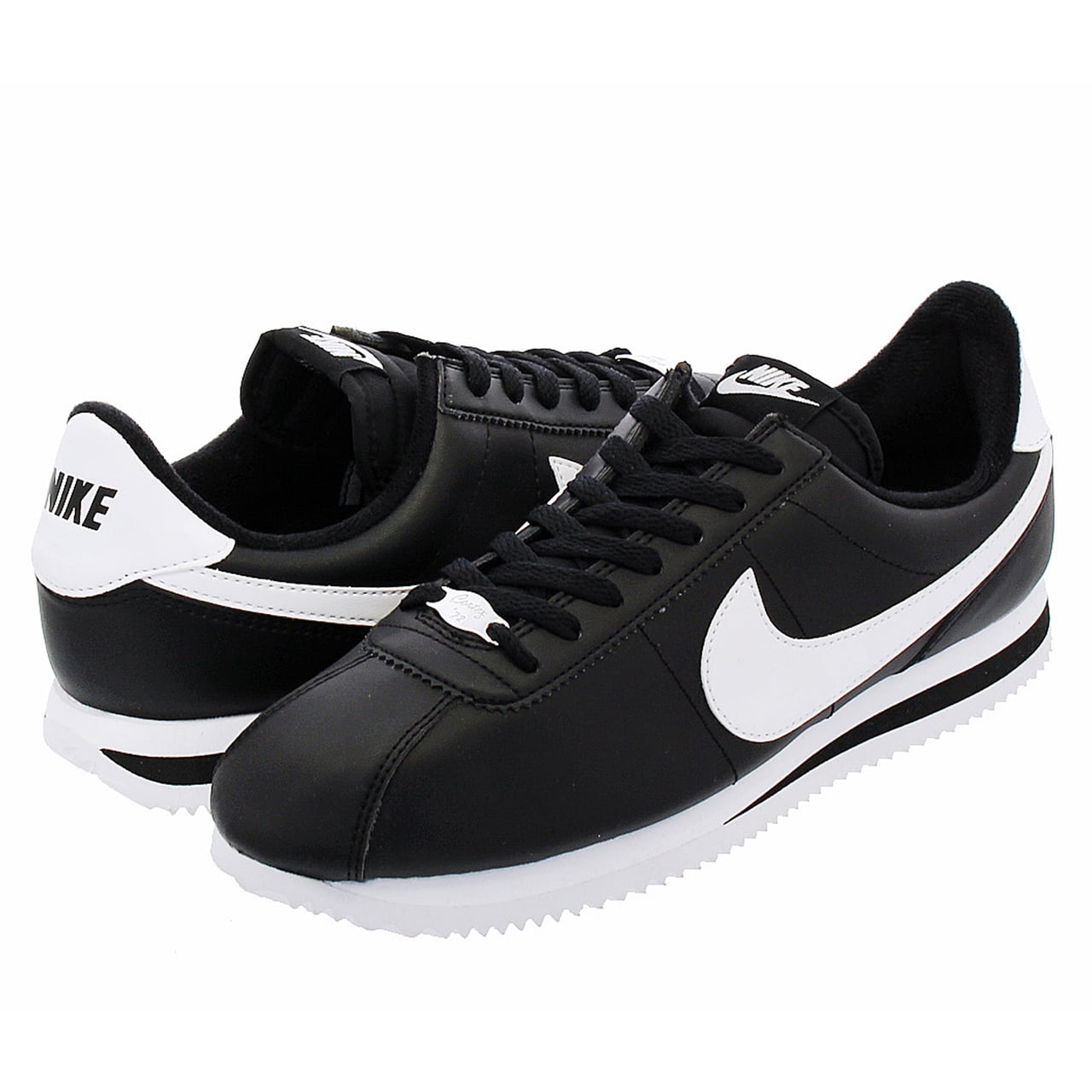 Nike Cortez Basic Leather Black/White Men's Classic Shoes Authentic 819719 Men - Walmart.com