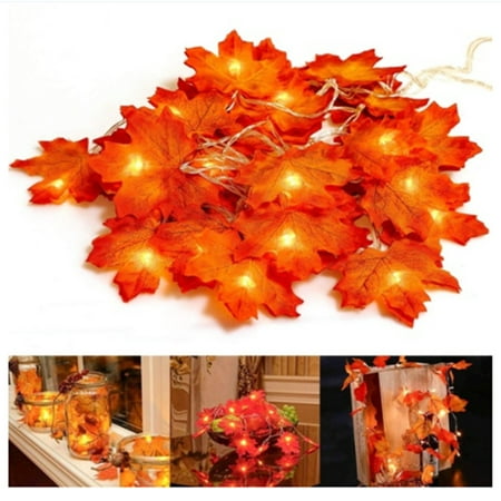 Fall Leaf Lights Christmas Thanksgiving Harvest Fall Garlands String Lights Maple Leaf String Lights(1.5m 10LED) ()