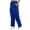 Blue, variant on CQONEPT Womens Cargo Pants Fleece Drawstring Wide Leg Sweatpants Elastic Waist Hiking Workout Trousers with Pockets Black S
