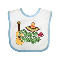 Inktastic Cinco De Mayo with Guitar and Sombrero Boys or Girls Baby Bib