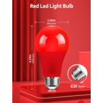 thumbnail image 3 of Ampoule LED Rouge, A19 9W (Équivalent 60W), Base E26 Ampoules LED Rouges, Lot de 4 pour Halloween, Noël, Fête, Porche, Décoration Intérieure/extérieure, Économe en Énergie et Durable, 3 of 4