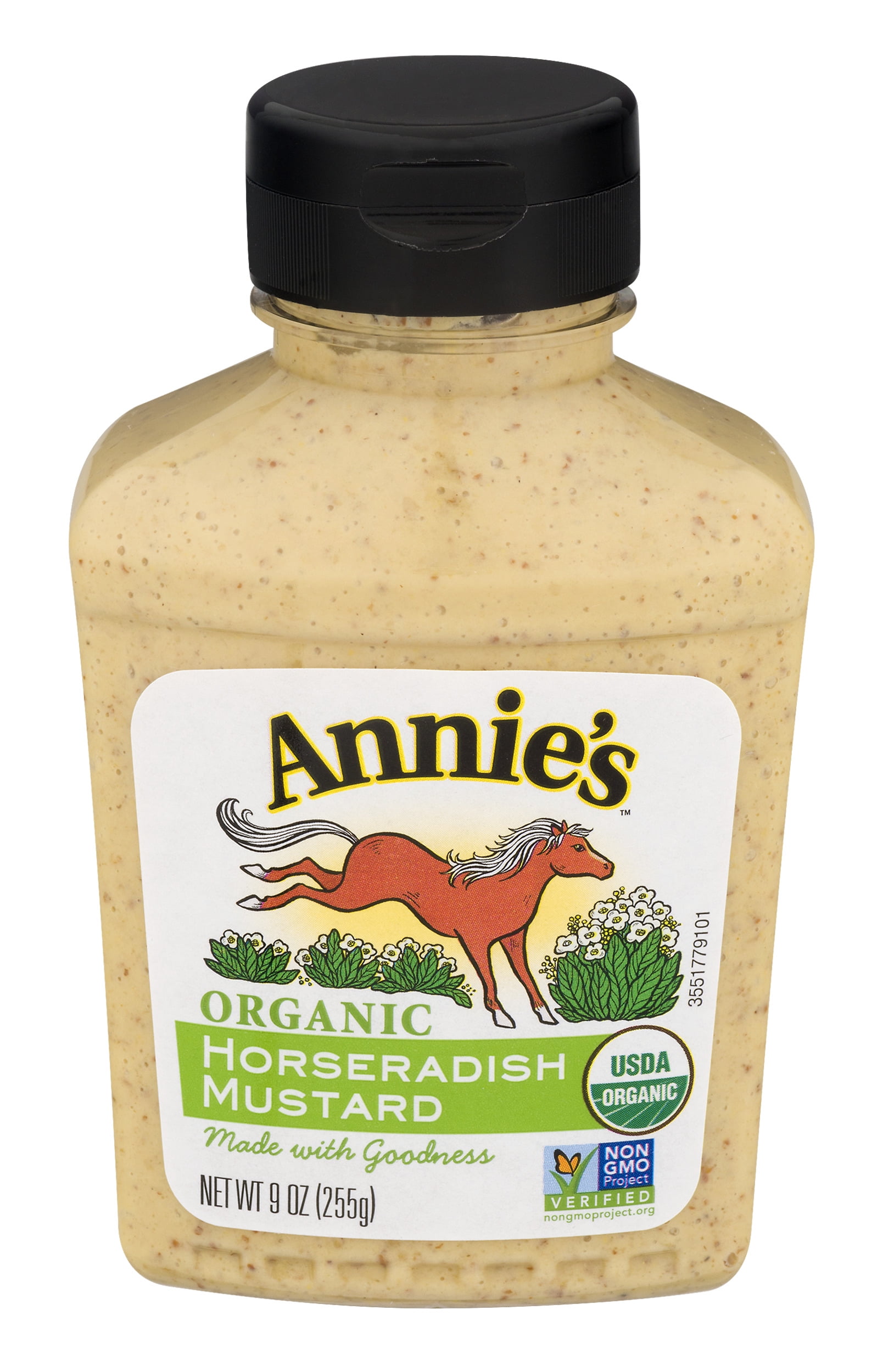 Annie's Horseradish Mustard, Certified Organic, Gluten Free, NonGMO, 9