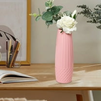 Vacemry Under $5 Glazed Plastic Vase, Imitation Glass Flower Vase for Home Decor, Living Room Flower Arrangement TV Cabinet Decoration, Tall Slim Vase for Dried Fresh Flower Display