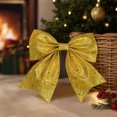 thumbnail image 2 of SPOORYYO Glitter Christmas Bow Ornaments Sparkly Sequin Fabric Bows Decorative Holiday Bows for Christmas Tree Wreath Gift Wrapping Party Home Decor, 2Pcs Yellow, 2 of 7