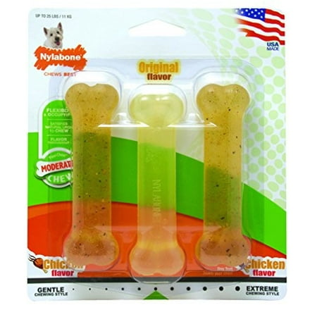 Nylabone Regular Flexi Chew Dog Chew Value Pack, Pack of 3 chews (4.5
