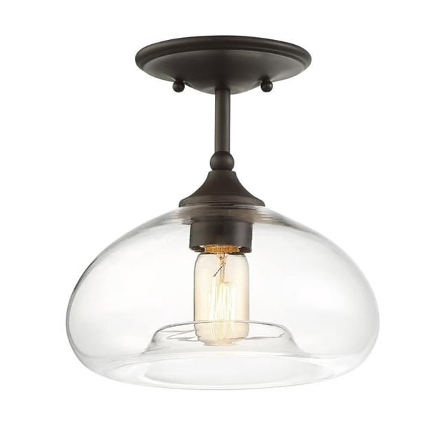 Meridian M60017ORB 1 Light Semi Flush - Oil Rubbed Bronze