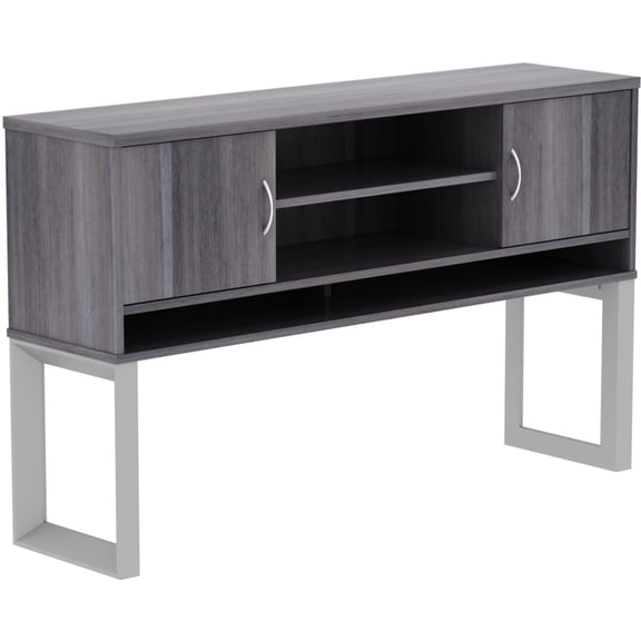 Lorell, Relevance Series Charcoal Laminate Office Furniture Hutch, 1 Each