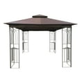 thumbnail image 4 of Outdoor Patio Gazebo Canopy Tent, 10x10 with Ventilated Double Roof, Mosquito Netting, Suitable for Lawn, Garden, Backyard, Deck - Brown Top, 4 of 8