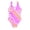 1-Pink223, variant on Kiijoy One-Piece Swimsuit for Girls Cutout Stretch Bathing Suit Surfing Suit, Sizes 10-11