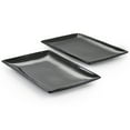thumbnail image 2 of Gibson Home  Urban Cafe 2 Pc 12 In Rectangle Stoneware Platter Set Grey - 12"x8.25"1.15", 2 of 5
