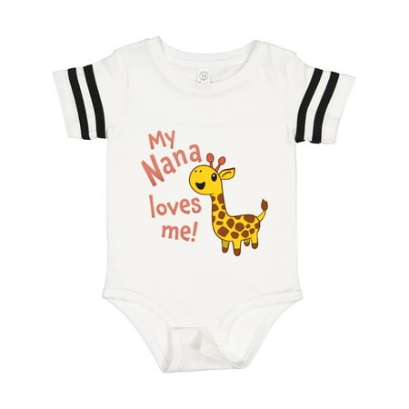 

Inktastic My Nana Loves Me- Cute Giraffe Gift Baby Boy or Baby Girl Bodysuit