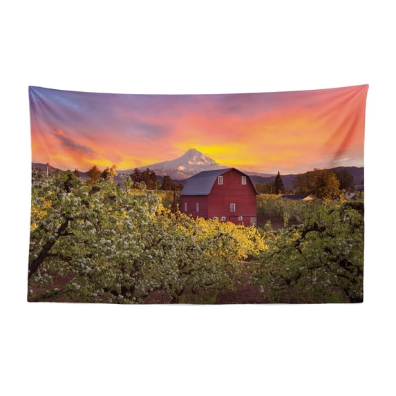 Colorful Tapestry, Supplies Elementary Image on Plain Background, Fabric Wall Hanging Decor for Bedroom Living Room Dorm, 2 Sizes, White and Multicolor, by Ambesonne