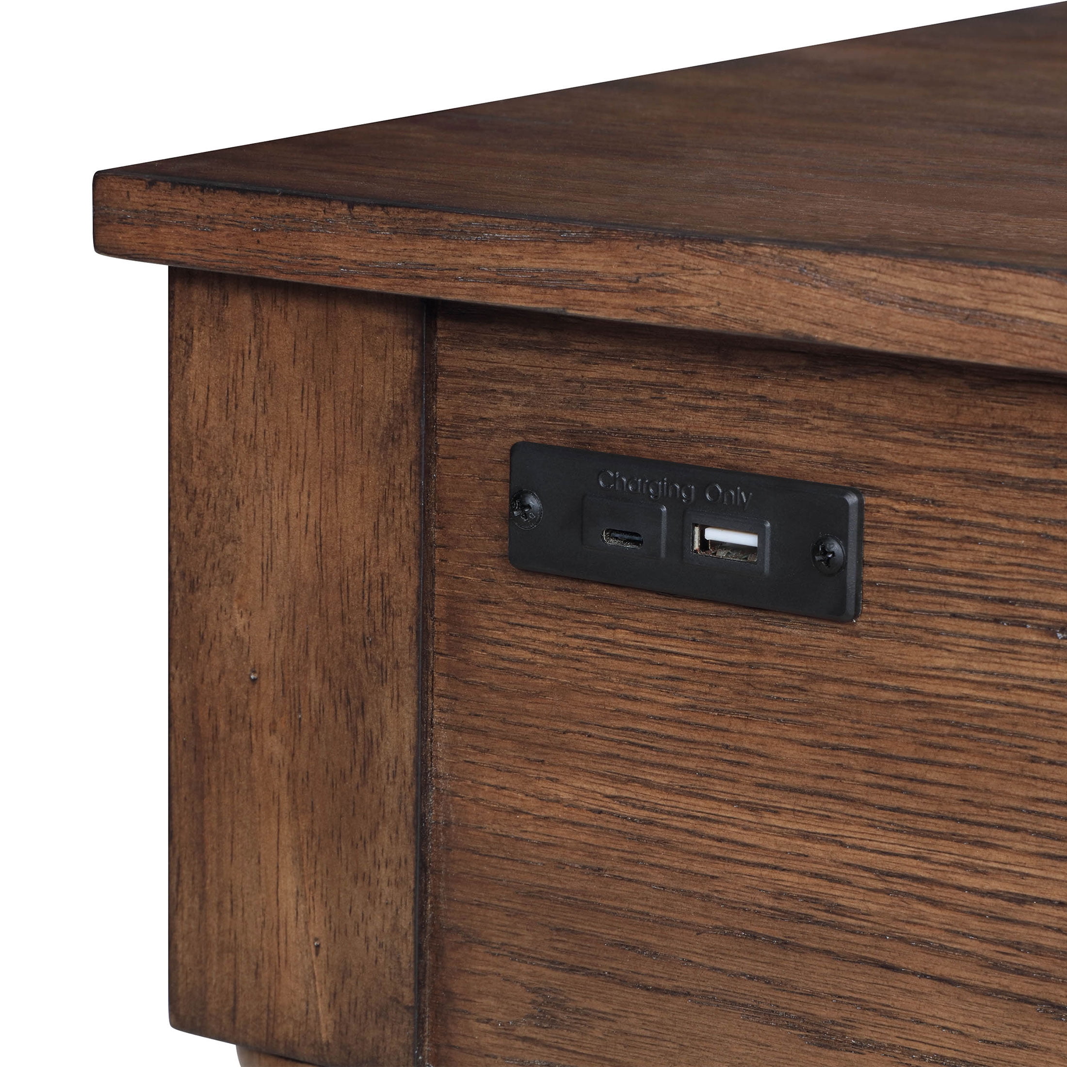Pioneer Woman Harper Spindle Nightstand with USB Charging Ports, Homestead Brown