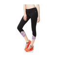 thumbnail image 1 of Aeropostale Womens LLD Floral Cropped Athletic Track Pants, Negro, X-Small, 1 of 3