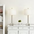thumbnail image 5 of Lavish Home Greek Key Table Lamps - Set of 2 Modern Lights - Antique Silver with Ivory Shades, 5 of 7
