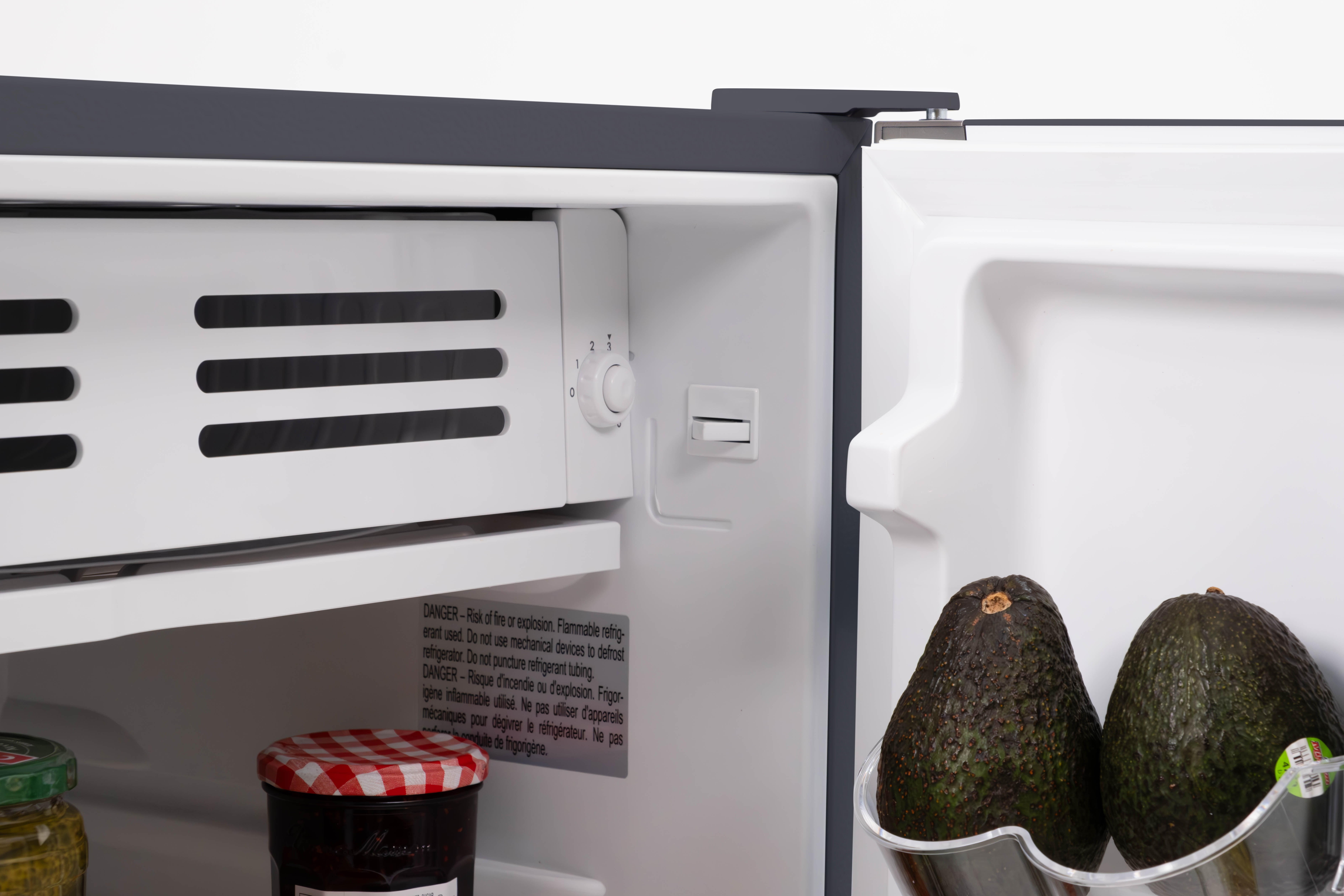 Frigidaire 4.5 Cu. ft. Compact Fridge with Chiller Compartment, Mini Fridge for Office, Bedroom, Dorm Room or Cabin,  Slate