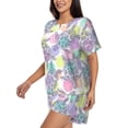 thumbnail image 2 of Bixox Women's Sea Turtles Printed Pajama Set 2 Piece Lounge Set Top and Shorts Soft Pajamas, Shorts with Pockets, 2 of 7