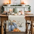 thumbnail image 2 of Fall Table Runner Thanksgiving Harvest Pumpkin Table Runners Vintage Autumn Floral Leaves Branch Cotton Linen Dresser Scarf Kitchen Dining Table Decor for Fall Holiday Party Decor 13x72 Inch, 2 of 9