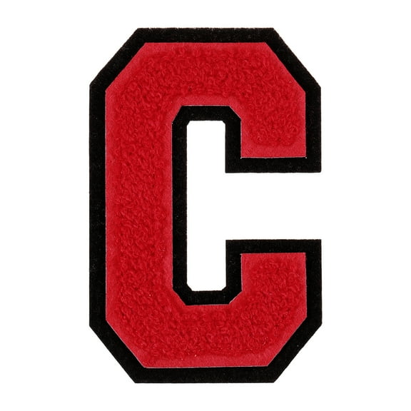 Chenille Letter Patches, 4" Alphabet C Iron on Patches for Repairing Clothing Jeans Shoes Hats DIY (Red)