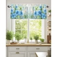 thumbnail image 2 of Curtain Valance for Windows,Watercolor Spring Blue Flower Green Leaves Kitchen Valances Rod Pocket Short Curtains,Pastoral Floral Window Treatment Panel for Bedroom Bathroom 60x18in, 2 of 9