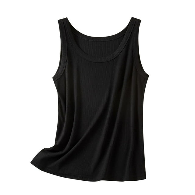 Bowake Womens Basic Tank Tops Sleeveless Layering Tops Undershirt Tanks Solid Color Casual Soft Summer Tee Tops