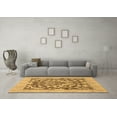thumbnail image 3 of Ahgly Company Indoor Round Abstract Brown Modern Area Rugs, 6' Round, 3 of 4