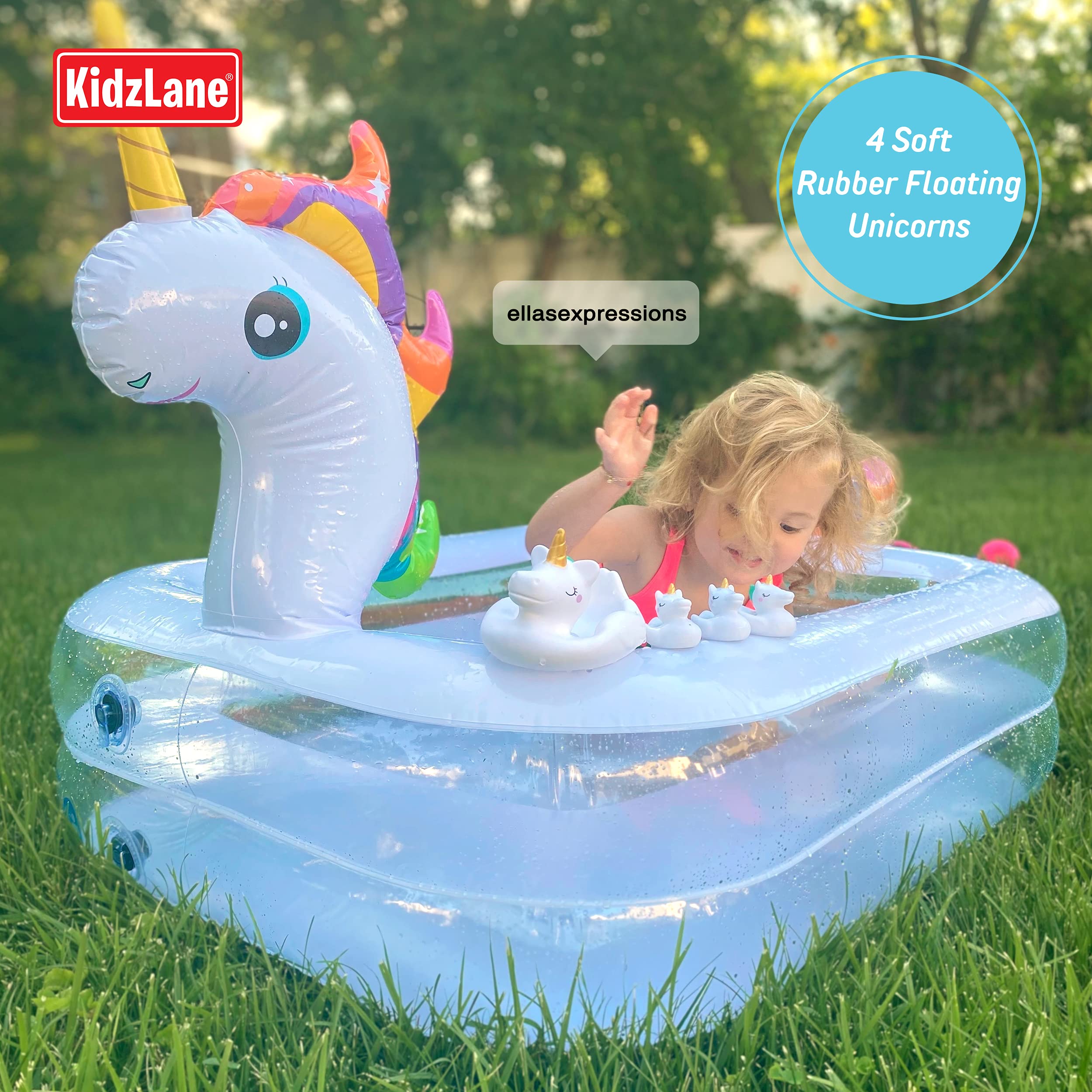 Large 24-Inch Inflatable Rainbow Unicorn - Colorful Pool Float & Birthday Party Decoration