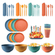 thumbnail image 1 of 44pzs Vajilla  BelugJuego Color Cocina Paja Trigo Plato Tazas Kit Malubero Multicolor, 1 of 4
