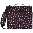 thumbnail image 2 of Zipper Binder with Shoulder Strap 2 inch 3 Ring Waterproof File Folder Organizer Bag 500 Sheet Pink and White Polka Dots, 2 of 8