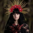 thumbnail image 7 of FENOHREFE Crowns Headband for Women Skull Flower Halloween Headband Dark Series Hairband Tiaras Headwear Party Costume Hairhoop, 7 of 7