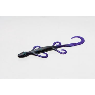 Zoom Lizard Fishing Bait, Smoke Purple, 6”, 9-pack, Soft Baits