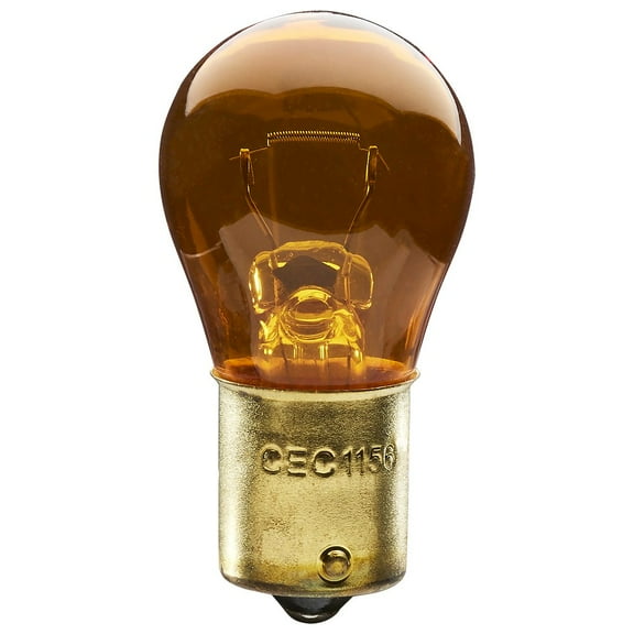 Satco S6896 - 26.88 watt miniature; S8; 1200 average rated hours; Bayonet Single Contact Base; Amber; 12.8 volts