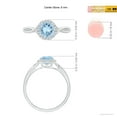 thumbnail image 5 of Angara Natural 0.72 Ct. Aquamarine with Diamond Halo Ring in 14K White Gold for Women (Ring Size: 11.5), 5 of 10